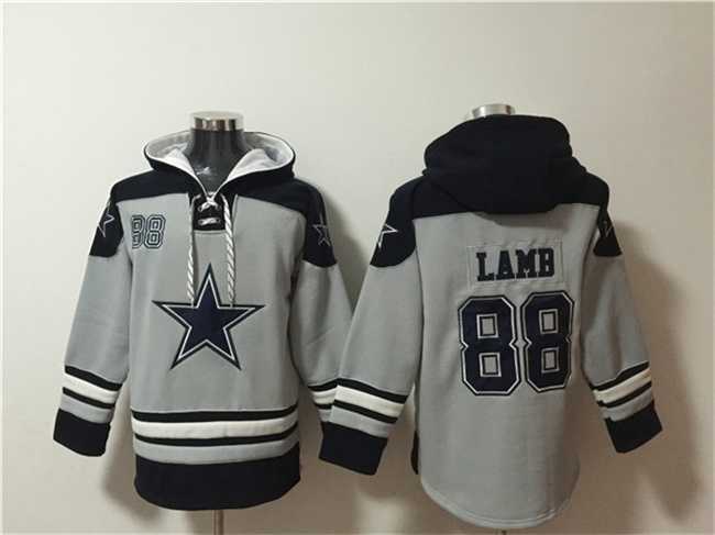Men's Dallas Cowboys #88 CeeDee Lamb Gray Ageless Must-Have Lace-Up Pullover Hoodie,We sell and wholesale Men's Dallas Cowboys #88 CeeDee Lamb Gray Ageless Must-Have Lace-Up Pullover Hoodie on line form chian!